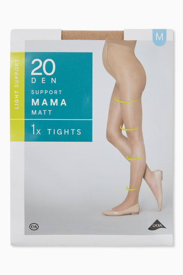 Damen - Umstands-Feinstrumpfhose - LYCRA® - 20 DEN - beige
