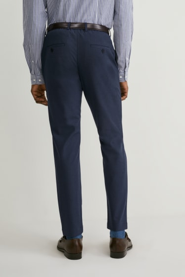 Hommes - Pantalon de costume - Flex - LYCRA® - bleu foncé-chiné