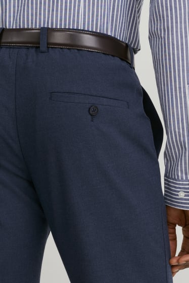 Pánské - Oblekové kalhoty - Flex - LYCRA®  - tmavomodrá-žíhaná