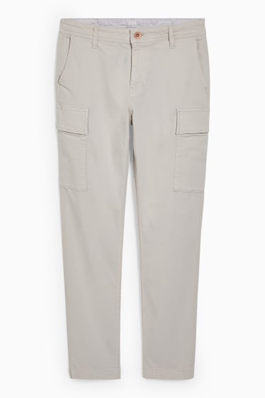Hommes - Pantalon cargo - tapered fit - beige