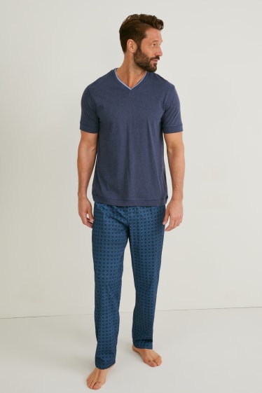 Hommes - Pyjama  - bleu foncé