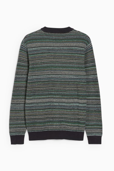 Men - Jumper - striped - green