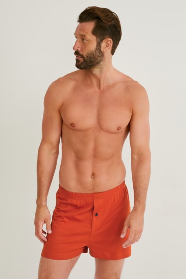 Heren - Set van 3 - boxershorts - jersey - rood / blauw