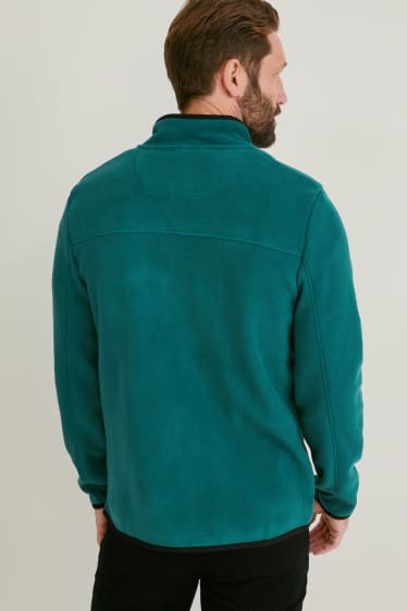 Mężczyźni - Rozpinana bluza z polaru - zielony