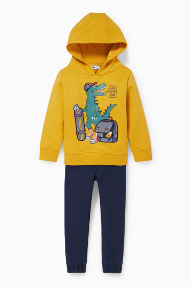 Bambini - Set - felpa con cappuccio e pantaloni - 2 pezzi - giallo