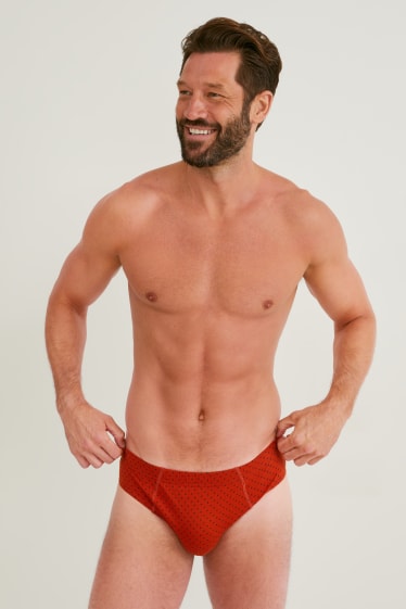 Herren - Multipack 3er - Slip - orange-rot