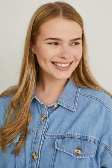 Women - Denim blouse - denim-light blue