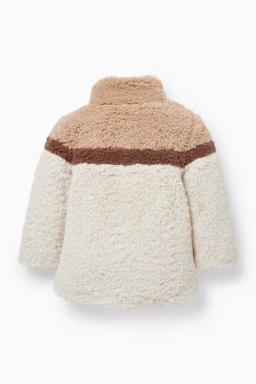Bambine - Giacca effetto peluche - bianco crema