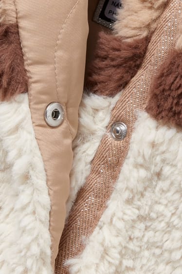 Bambine - Giacca effetto peluche - bianco crema