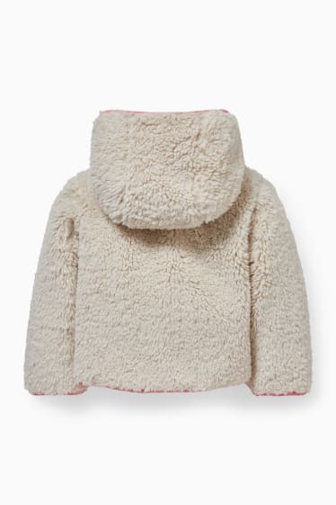 Enfants - Veste en peluche avec capuche - blanc crème