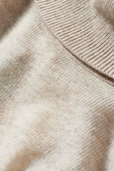 Damen - Rollkragenpullover - beige