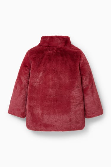 Children - Faux fur jacket - bordeaux