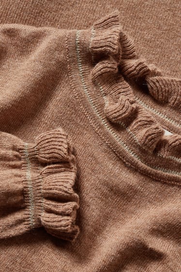 Kinder Mädchen - Pullover - hellbraun