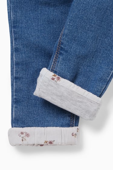Neonati - Jeans termici neonati con cintura - jeans blu