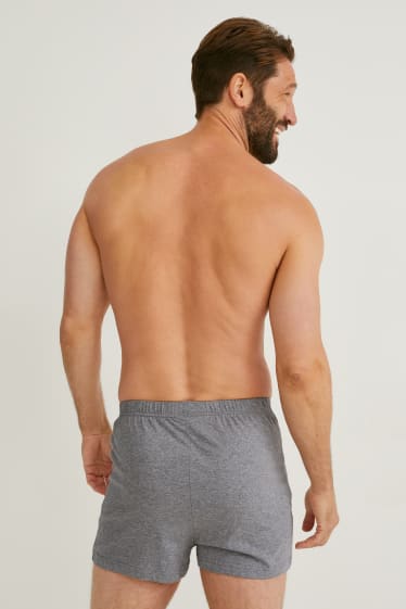 Men - Multipack of 3 - boxer shorts - jersey - gray-melange