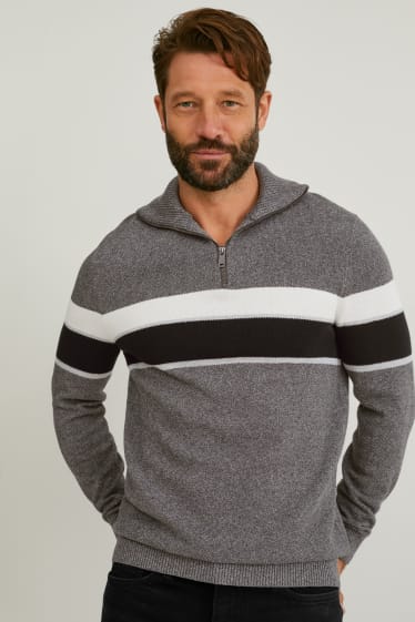 Herren - Pullover - grau-melange