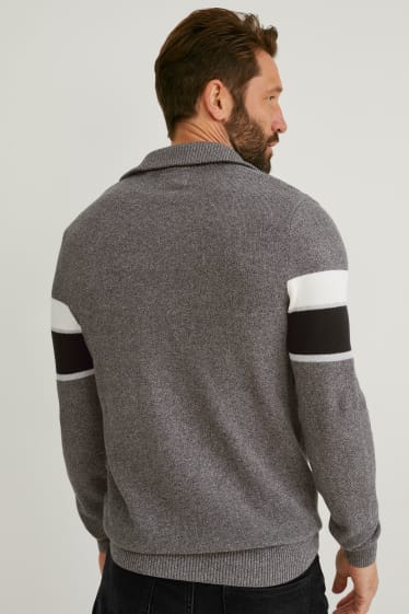 Herren - Pullover - grau-melange