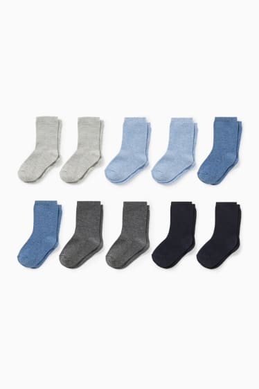 Babies - Multipack of 10 - baby socks - light gray / dark blue