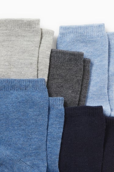 Bébés - Lot de 10 paires - chaussettes pour bébé - gris clair / bleu foncé
