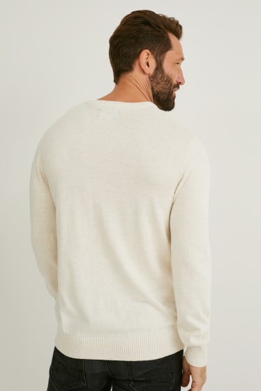 Herren - Pullover - cremeweiß