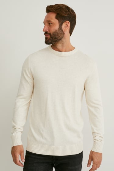 Herren - Pullover - cremeweiß