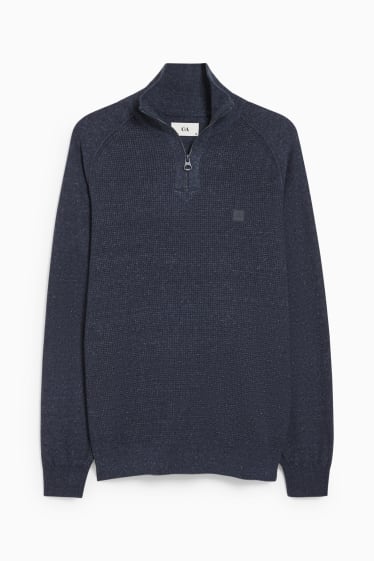 Men - Jumper - dark blue-melange