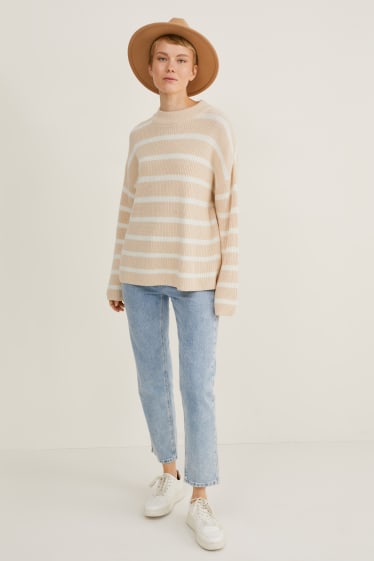 Femmes - Pullover - à rayures - blanc / beige