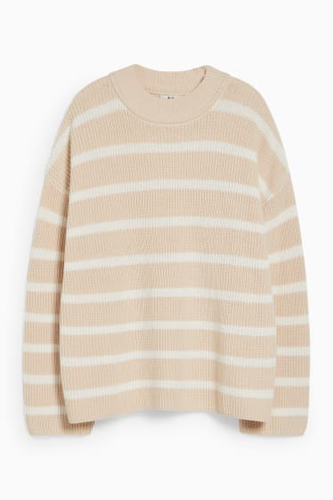 Femmes - Pullover - à rayures - blanc / beige