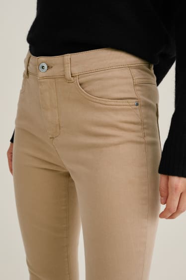 Dames - Skinny jeans - high waist - beige
