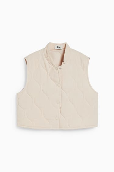 Dames - Gewatteerde bodywarmer - taupe