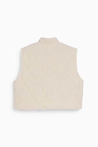 Dames - Gewatteerde bodywarmer - taupe