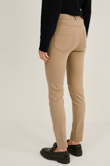 Damen - Skinny Jeans - High Waist - beige