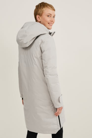 Women - Outdoor coat with hood - THERMOLITE® - light gray