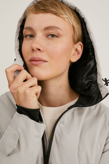 Women - Outdoor coat with hood - THERMOLITE® - light gray