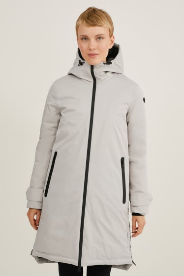 Women - Outdoor coat with hood - THERMOLITE® - light gray