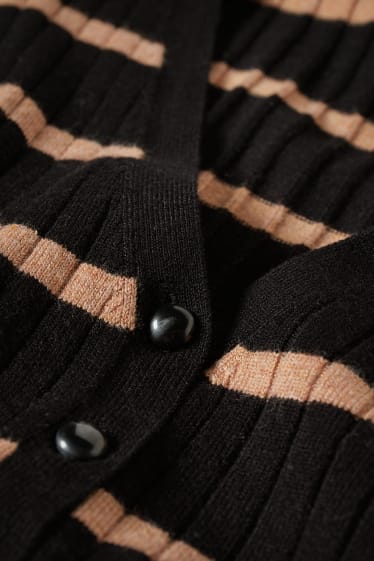 Kobiety - Sweter - w paski - czarny / beżowy