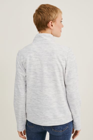 Damen - Fleecejacke - hellgrau-melange
