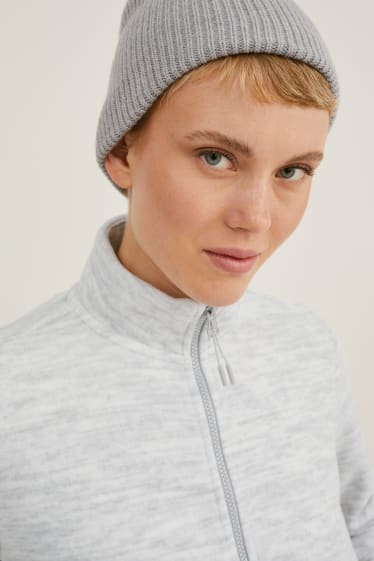 Damen - Fleecejacke - hellgrau-melange