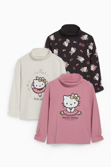 Kinderen - Set van 3 - Hello Kitty - coltrui - crème wit