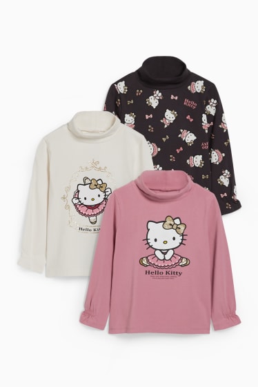 Bambine - Confezione da 3 - Hello Kitty - maglia dolcevita - bianco crema