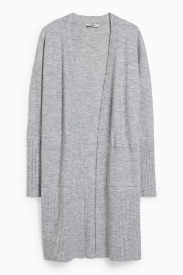 Damen - Strickjacke - hellgrau-melange