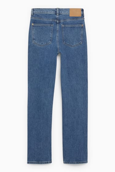 Femmes - Jean de coupe droite - high waist - jean bleu