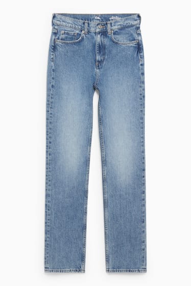 Women - Straight jeans - high waist - denim-light blue