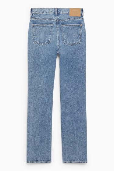 Femmes - Jean de coupe droite - high waist - jean bleu clair
