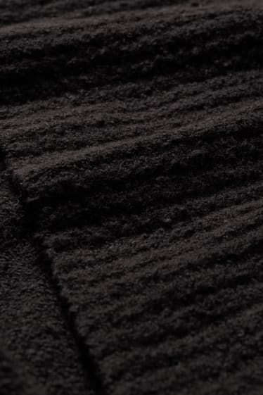 Dámské - Buklé svetr s rolákem - černá