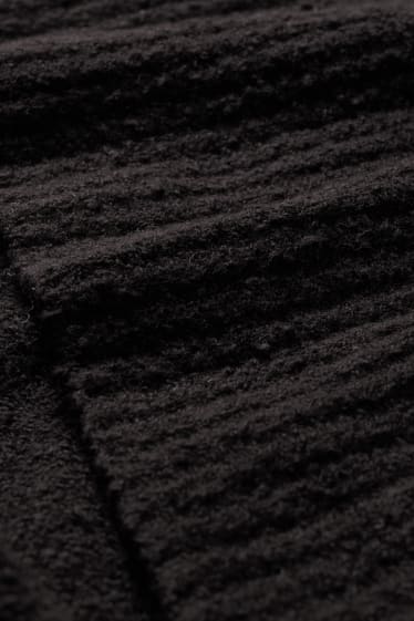 Women - Bouclé polo neck jumper - black
