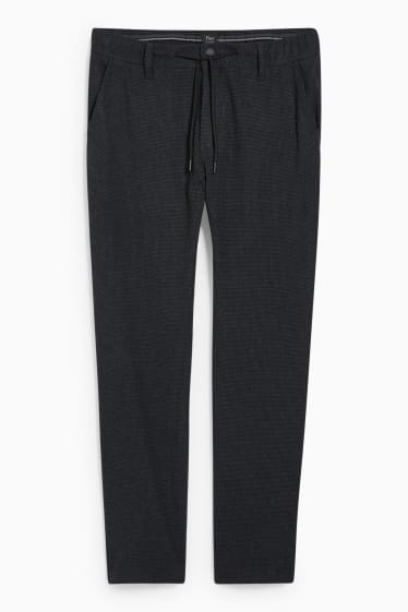 Men - Trousers - tapered fit - flex - LYCRA® - check - gray-melange