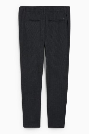 Hommes - Pantalon - jambes fuselées - Flex - LYCRA® - à carreaux - gris chiné