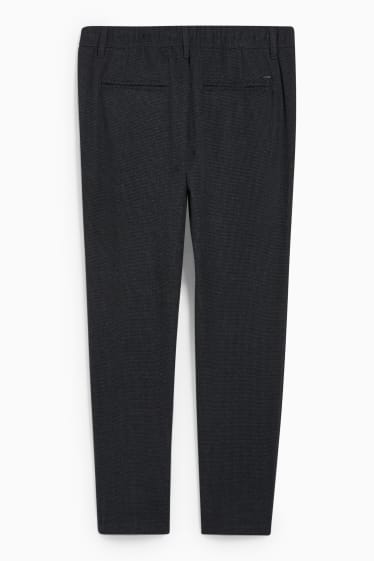 Men - Trousers - tapered fit - flex - LYCRA® - check - gray-melange