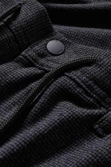 Men - Trousers - tapered fit - flex - LYCRA® - check - gray-melange